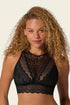Leonisa High-neck Unlined Lace Crop Top Wireless Bralette